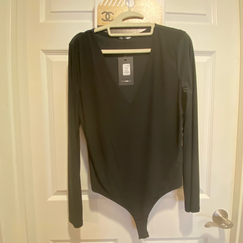 NWT Fashion Nova bodysuit, long sleeve, black